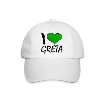 I love greta - Baseballkappe - Weiß/Weiß - Vorne