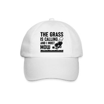 Das Gras ruft und ich muss mähen - Baseballkappe - Weiß/Weiß - Vorne