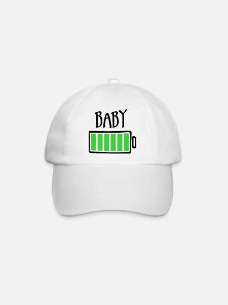 Aus Batterien - Baby - Baseballkappe - Weiß/Weiß