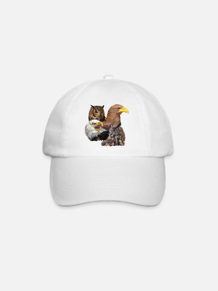 Greifvögel - Baseballkappe - Weiß/Weiß