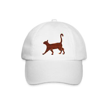 Schwarze Katze - Baseballkappe - Weiß/Weiß - Vorne