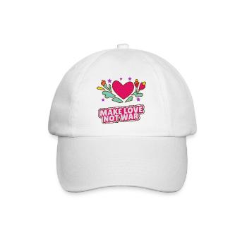 Mach Liebe nicht Krieg - Baseballkappe - Weiß/Weiß - Vorne