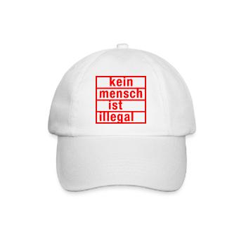 kein mensch ist illegal - Baseballkappe - Weiß/Weiß - Vorne
