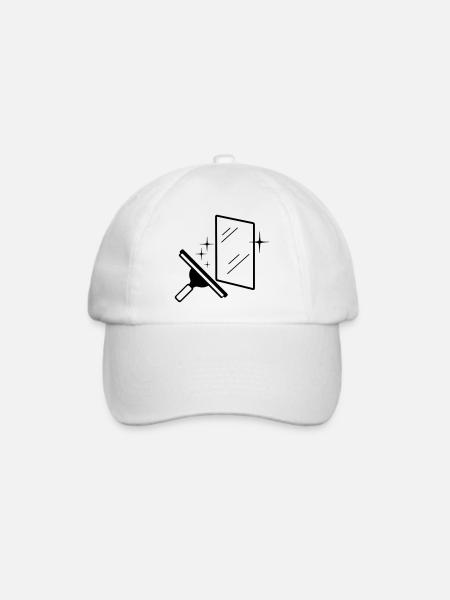 Fensterreiniger Fensterscheibenwischer - Baseballkappe - Weiß/Weiß