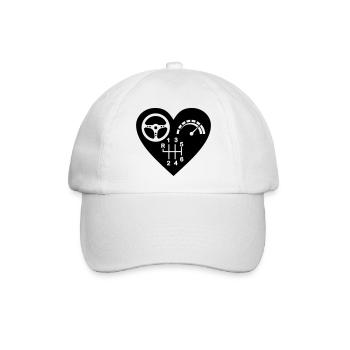 Getriebe 6 Gang Herz - Baseballkappe - Weiß/Weiß - Vorne
