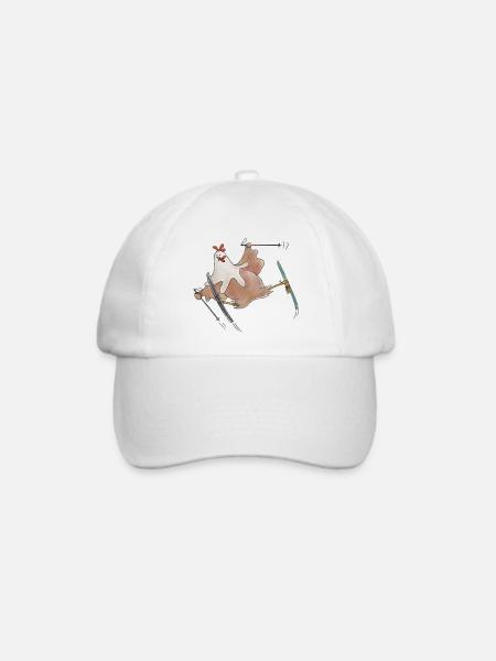 Hennriette fährt Ski - Baseballkappe - Weiß/Weiß