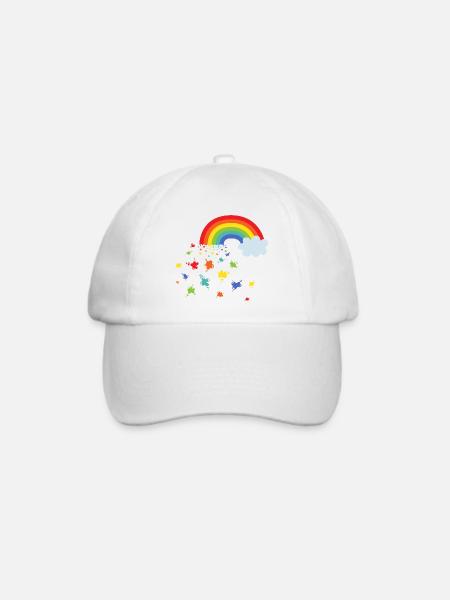 Regenbogen- und Farbflecken - Baseballkappe - Weiß/Weiß