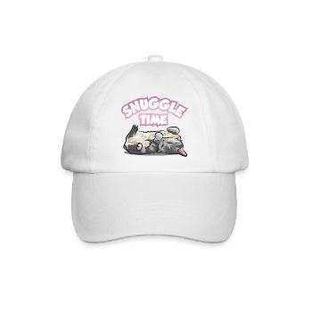 Kuschelzeit Katze süßes schlafendes Kätzchen Mieze - Baseballkappe - Weiß/Weiß - Vorne