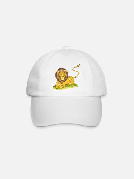 lässiger Löwe - Baseballkappe - Weiß/Weiß