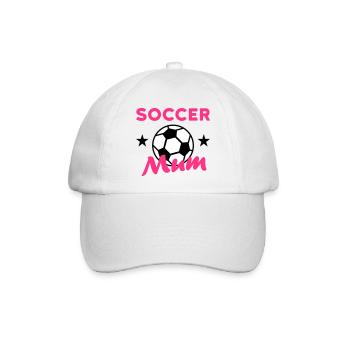 Soccer mum (Sterne, Fußball) - Baseballkappe - Weiß/Weiß - Vorne