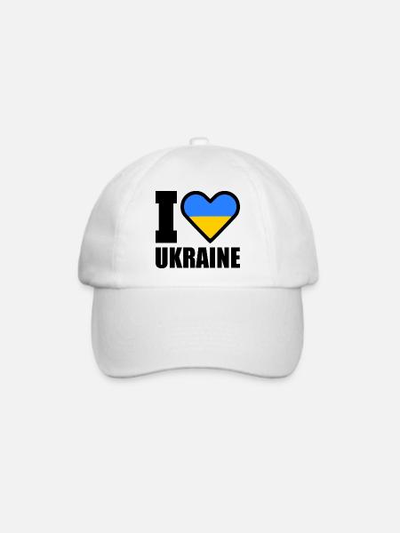 Ukraine - Baseballkappe - Weiß/Weiß