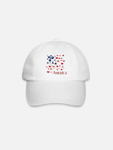 America - Baseballkappe - Weiß/Weiß