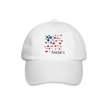 America USA - Baseballkappe - Weiß/Weiß - Vorne