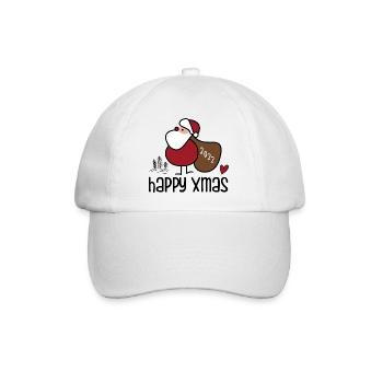 Festlicher Weihnachts-Santa - Baseballkappe - Weiß/Weiß - Vorne