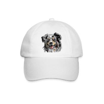 Australian Shepherd - Baseballkappe - Weiß/Weiß - Vorne