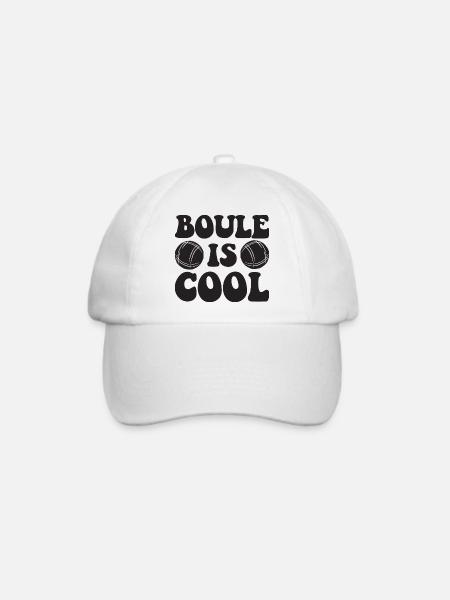 Boule Is Cool Spruch für Bouler und Petanque - Baseballkappe - Weiß/Weiß