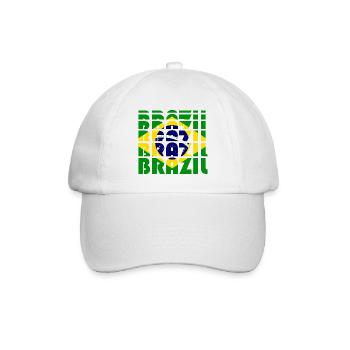 Brasilien Flaggen Grid Muster - Baseballkappe - Weiß/Weiß - Vorne