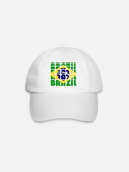 Brasilien Flaggen Grid Muster - Baseballkappe - Weiß/Weiß