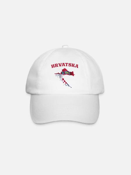 Kroatien Flagge Landkarte - Baseballkappe - Weiß/Weiß