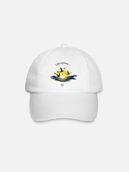Life‘s a journey- Fly! - Baseballkappe - Weiß/Weiß