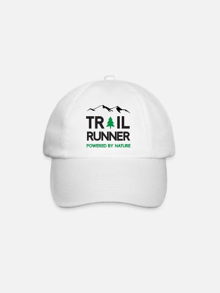 Trail Runner - Angetrieben von der Natur - Baseballkappe - Weiß/Weiß
