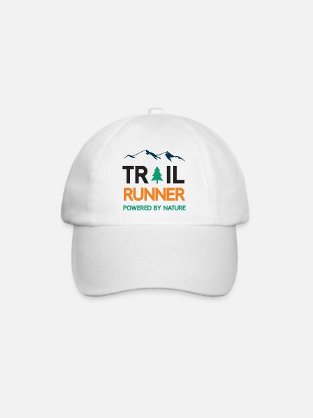 Trail Runner - Angetrieben von der Natur - Baseballkappe - Weiß/Weiß