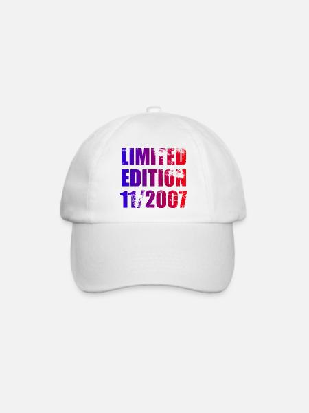 16. Geburtstag Limited Edition 11/2007 - Baseballkappe - Weiß/Weiß