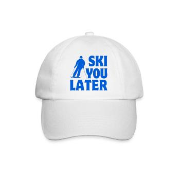 Skifahren, Skifahren, Skifahren - Baseballkappe - Weiß/Weiß - Vorne