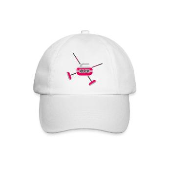 curling eisstockschießen curlingstein curler - Baseballkappe - Weiß/Weiß - Vorne