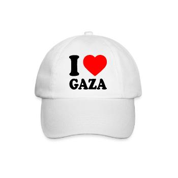 I love gaza - Baseballkappe - Weiß/Weiß - Vorne