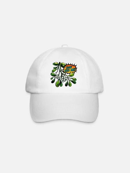 Mistelzweig Now Kiss Me PopArt - Baseballkappe - Weiß/Weiß