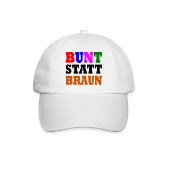 Bunt statt braun - Baseballkappe - Weiß/Weiß - Vorne