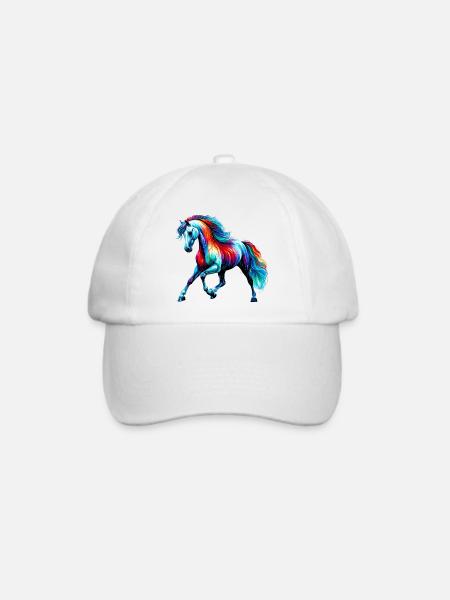 Pferd - Baseballkappe - Weiß/Weiß