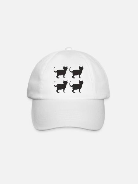 schwarze katzen 4fach - Baseballkappe - Weiß/Weiß