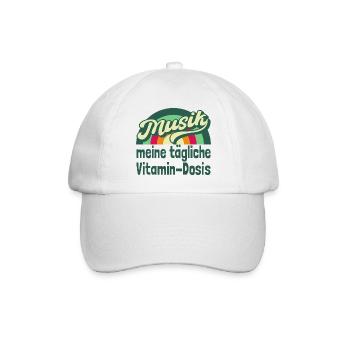 Musik meine tägliche Vitamin-Dosis - Baseballkappe - Weiß/Weiß - Vorne