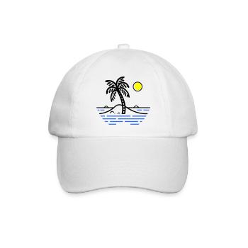 Palmen Insel - Baseballkappe - Weiß/Weiß - Vorne