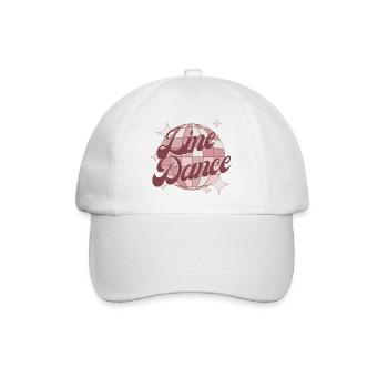 Line dance Retro Vintage Stil rosa Diskokugel - Baseballkappe - Weiß/Weiß - Vorne