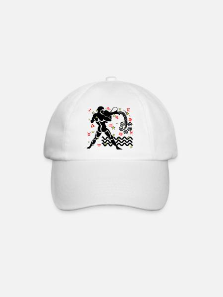 Sternzeichen Stern Logo Wassermann - Baseballkappe - Weiß/Weiß