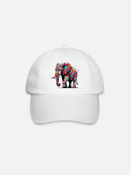 Elefant - Baseballkappe - Weiß/Weiß