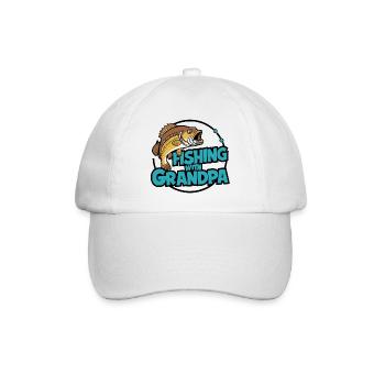 Angeln mit Opa mit buntem Fischdesign - Baseballkappe - Weiß/Weiß - Vorne