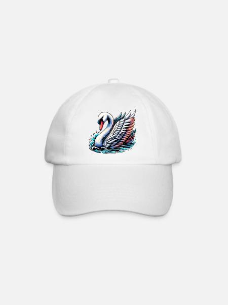 Schwan - Baseballkappe - Weiß/Weiß