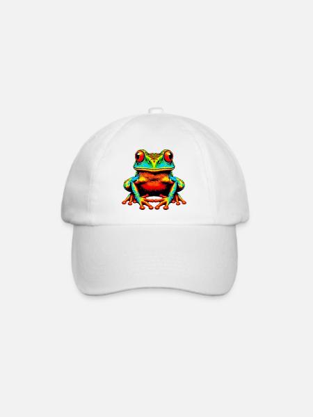 Frosch - Baseballkappe - Weiß/Weiß