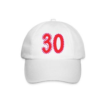 30. 30 JAHRE. 30. JAHRESTAG. 30-JÄHRIGES JUBILÄUM. - Baseballkappe - Weiß/Weiß - Vorne