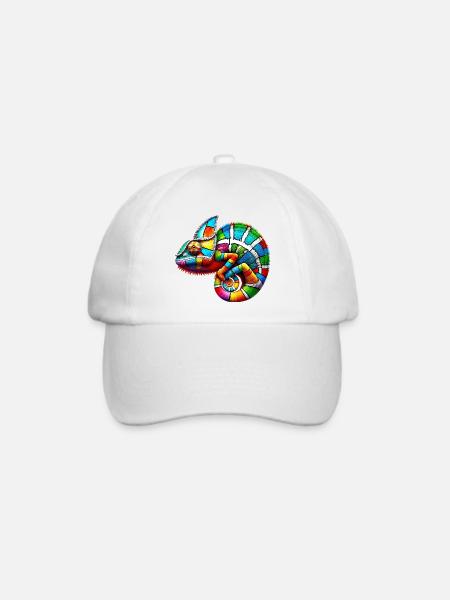 Chamäleon Mondrian - Baseballkappe - Weiß/Weiß