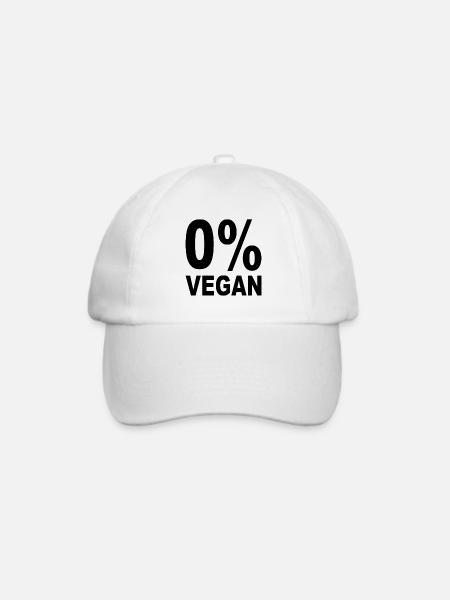 0% vegan - Baseballkappe - Weiß/Weiß