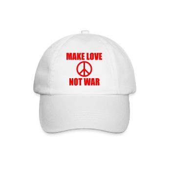 Make love not war - Baseballkappe - Weiß/Weiß - Vorne