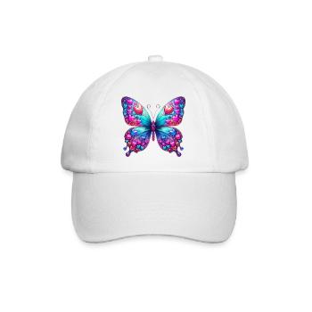 Schmetterling Herz Herzen Herzen Herz - Baseballkappe - Weiß/Weiß - Vorne