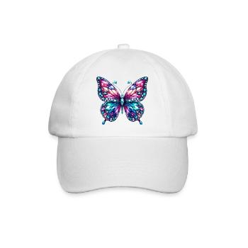 Schmetterling, Diamant, Diamanten, Kristalle, Kristall - Baseballkappe - Weiß/Weiß - Vorne