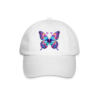 Schmetterling Herz Herzen Herzen Herz - Baseballkappe - Weiß/Weiß - Vorne