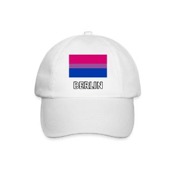 Bi Pride Flagge Berlin - Baseballkappe - Weiß/Weiß - Vorne